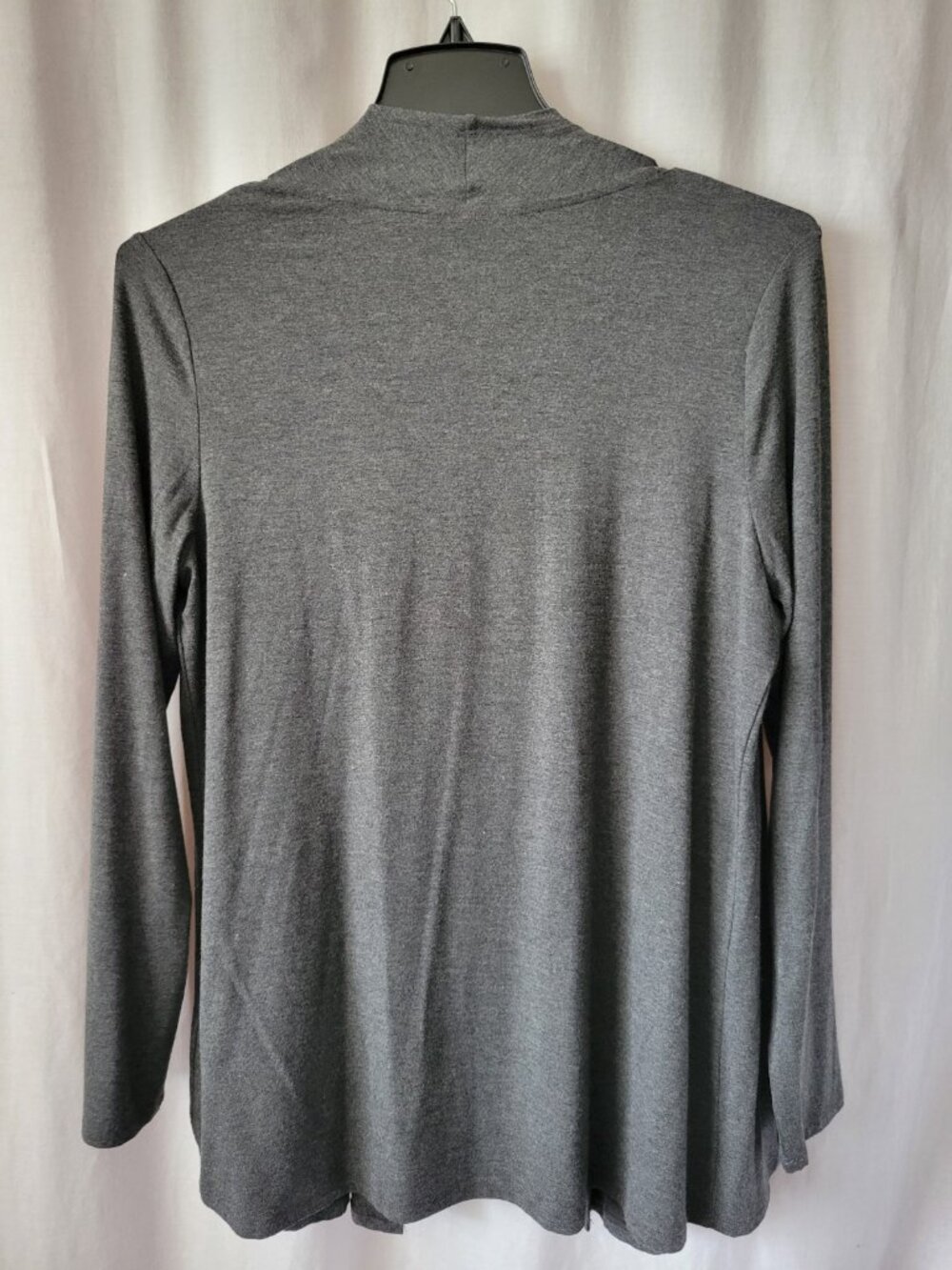 NEW Laura Scott Cardigan Open Gray Med. drape Rayon Stretch Feminine flyaway NWT - Picture 2 of 10